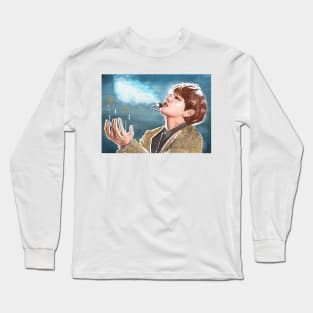 Kim Taehyung V BTS Singer Watercolour Fanart Long Sleeve T-Shirt